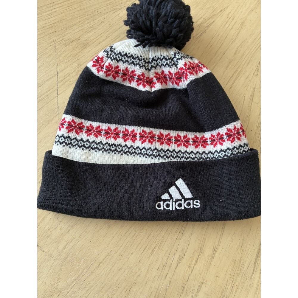 Adidas CHICAGO BULLS Beanie NBA NEW ERA KNIT POM Pom Nordic Ski Winter Hat Y2K - Picture 2 of 12